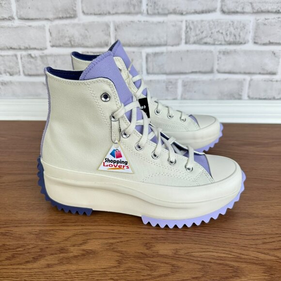 ⭐Converse Run Star Hike Platform Color Pop Sz 8 Men's Shoes Beige Purple A16188C - Picture 1 of 9